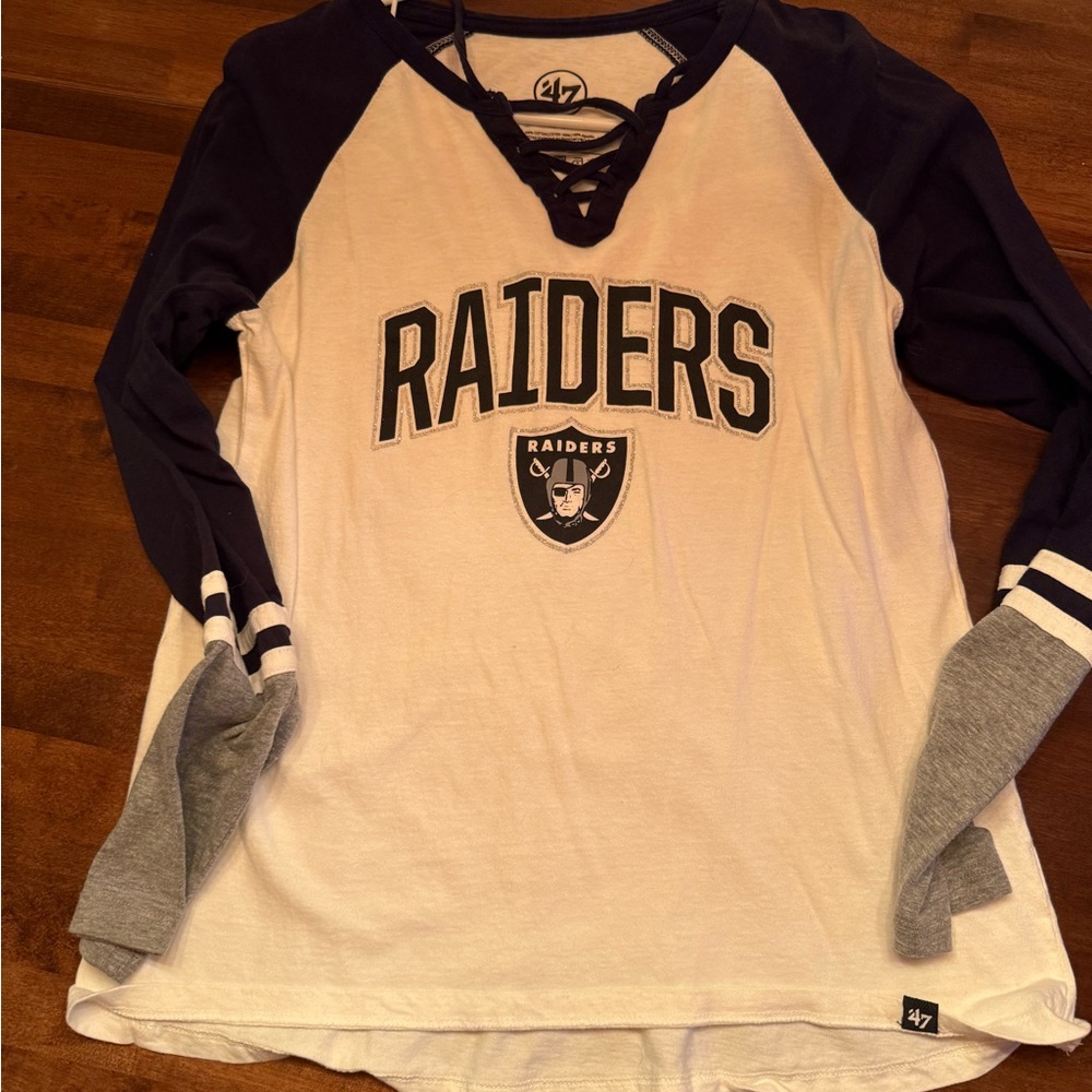'47 Black and White Raiders Lace-Up Shirt